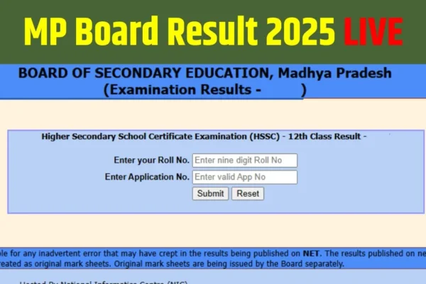 MPBSE MP Board 10th 12th Result 2025 LIVE