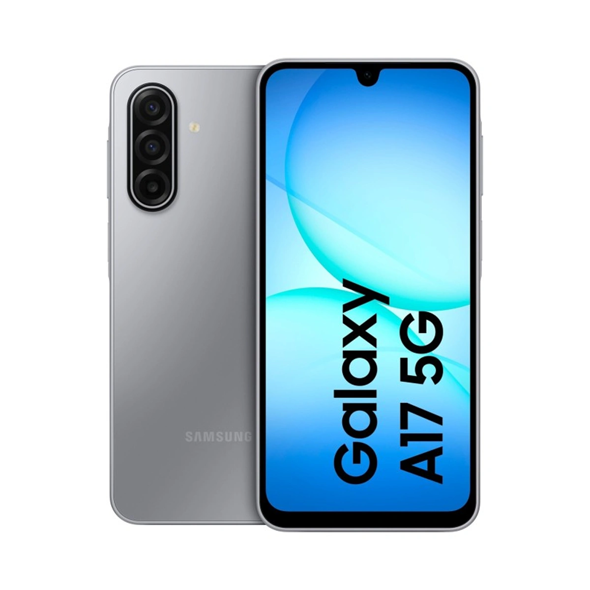 ब्लू रंग में Samsung Galaxy A17 5G का फ्रंट-बैक दृश्य; 5000mAh बैटरी, 25W फास्ट चार्जिंग और भारत में लॉन्च कीमत ₹18,999