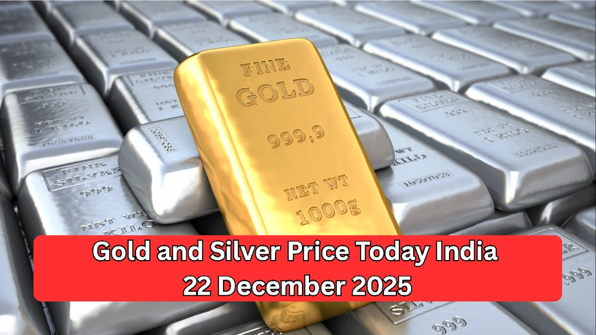 Gold and Silver Price Today India 22 December 2025 में भारत के प्रमुख शहरों में सोना और चांदी के आज के रेट