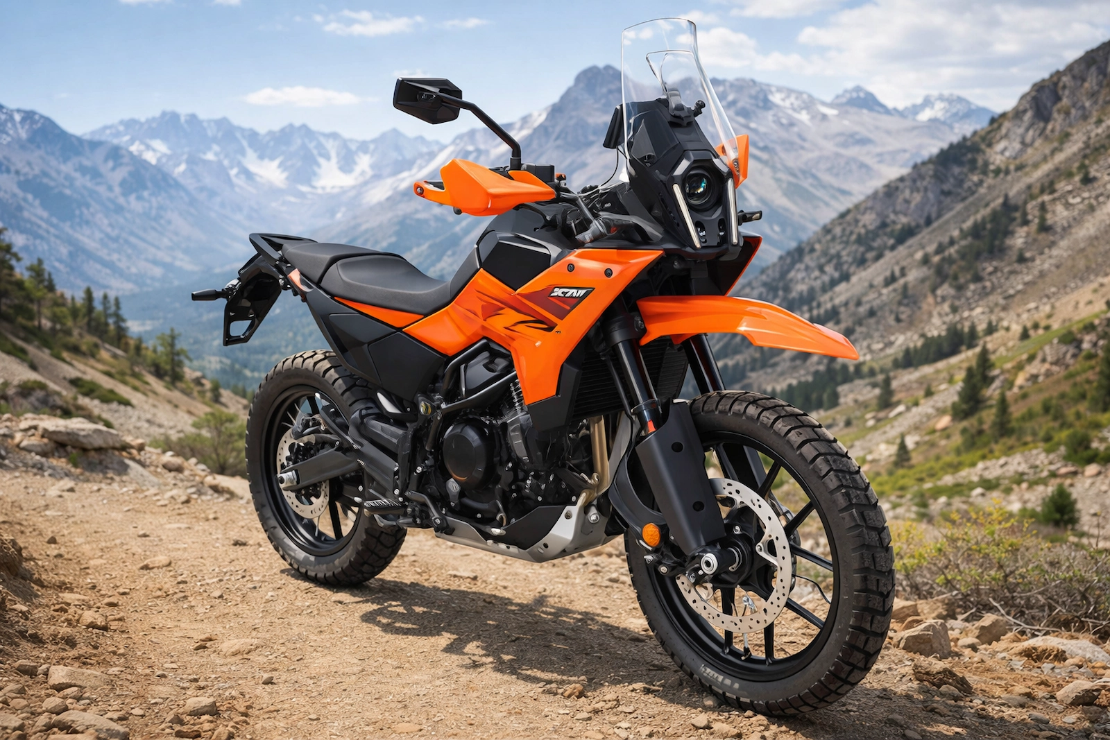 KTM 390 Adventure R बाइक ऑफ-रोड ट्रेल पर, शानदार प्रदर्शन के साथ