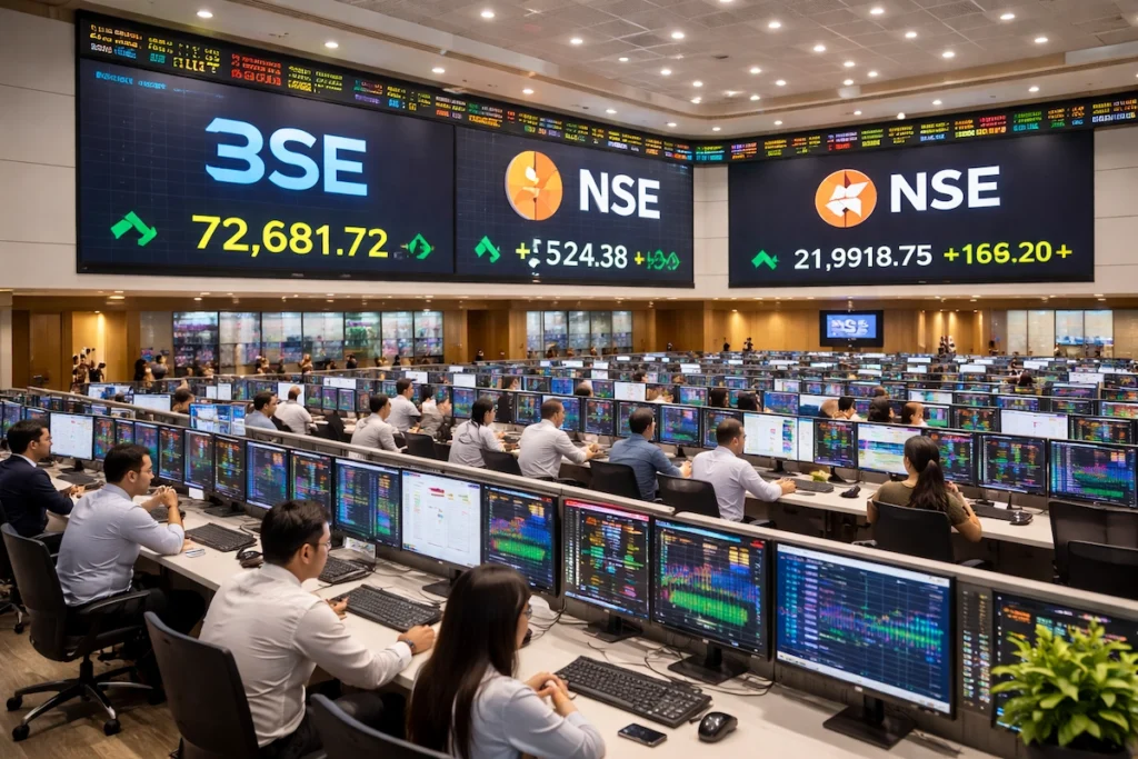 Swiggy IPO: एनएसई-बीएसई ट्रेडिंग फ्लोर का दृश्य