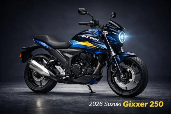 2026 suzuki gixxer 250 का स्टूडियो शो룸 लुक, नया प्रीमियम डिजाइन, LED हेडलाइट और स्पोर्टी बॉडी स्टाइल