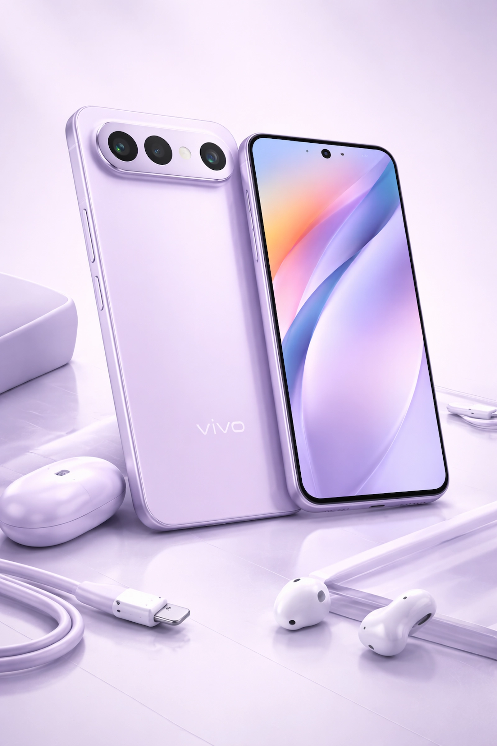 vivo X300 FE स्मार्टफोन का हाई-क्वालिटी रेंडर, जिसमें AMOLED डिस्प्ले, स्लिम बेज़ल और स्टाइलिश कैमरा मॉड्यूल नजर आ रहा है