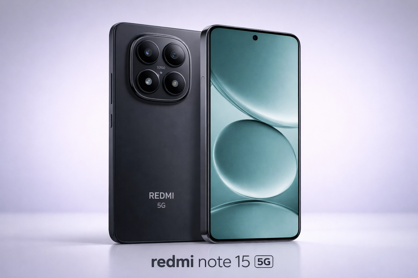 redmi note 15 5G का हाई-क्वालिटी रियलिस्टिक फोटो, जिसमें बड़ा AMOLED डिस्प्ले, प्रीमियम बैक फिनिश और कैमरा मॉड्यूल दिख रहा है
