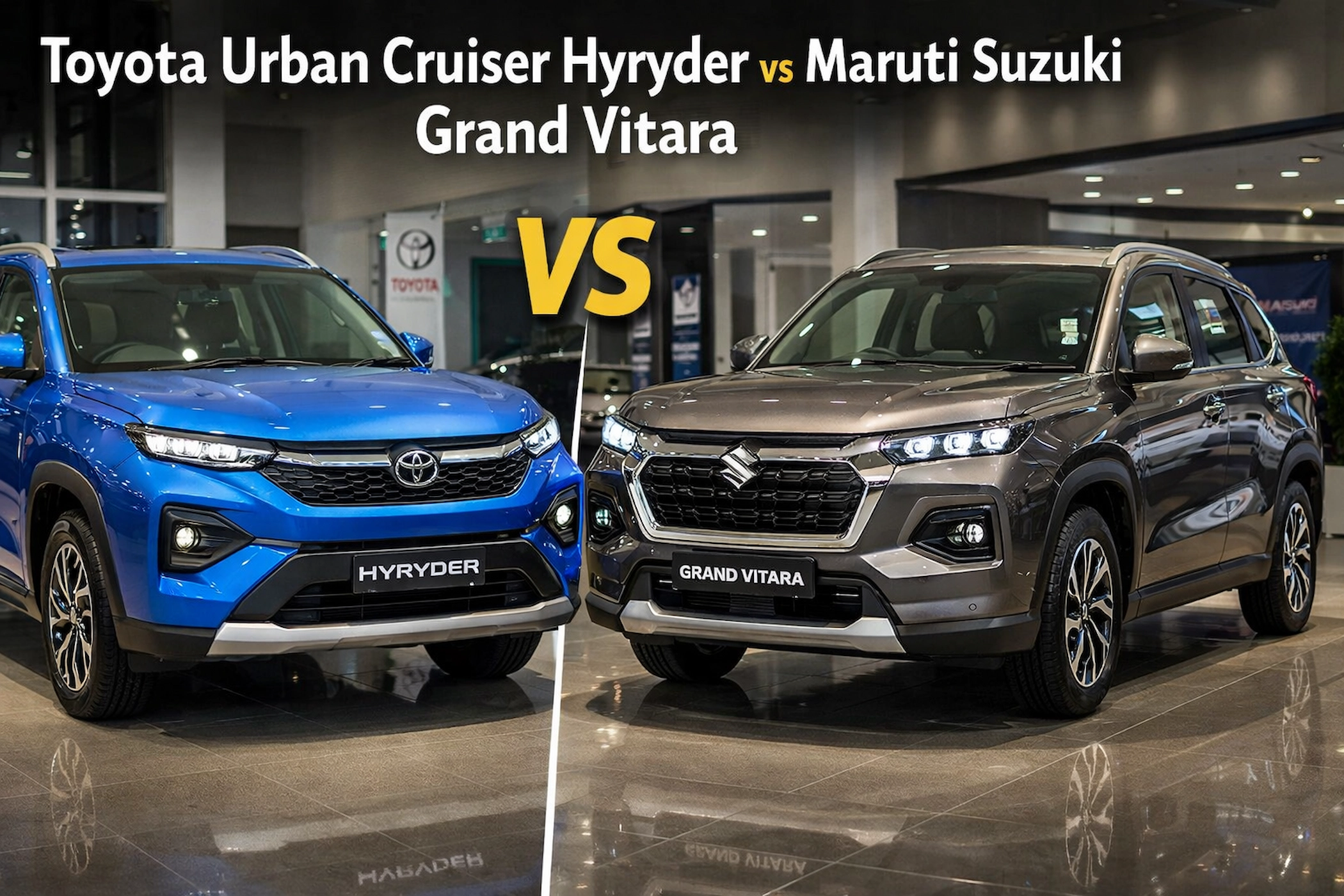 Toyota Urban Cruiser Hyryder Features vs Maruti Suzuki Grand Vitara SUV Features Comparison