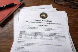 RBI असिस्टेंट भर्ती 2026 नोटिफिकेशन दस्तावेज का प्रतिनिधि दृश्य, rbi assistant notification 2026 अपडेट