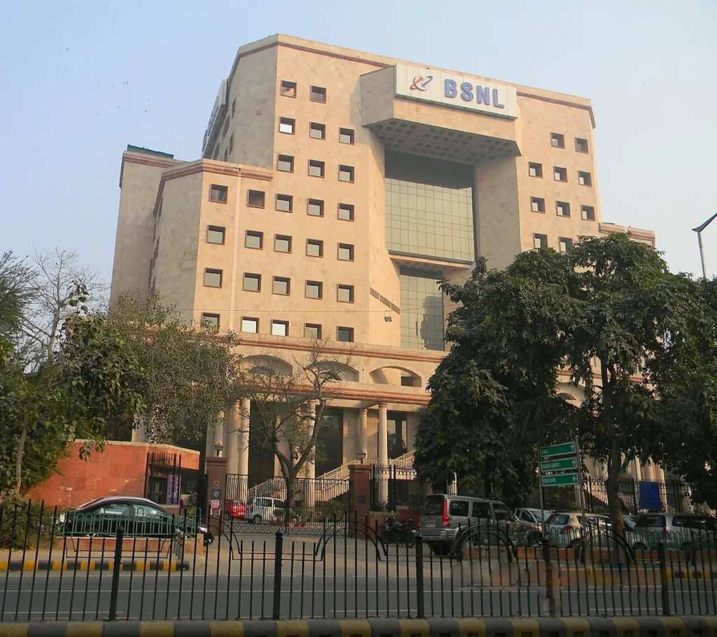 BSNL Headquarters building showcasing BSNL logo. BSNL Recruitment 2026 for 120 positions.