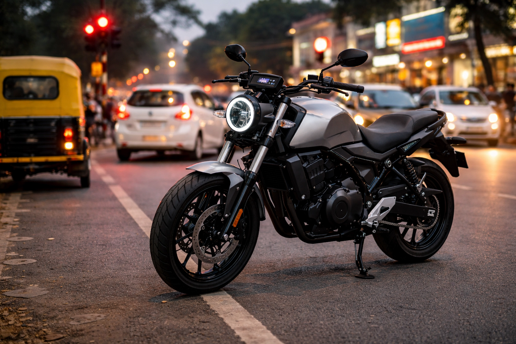 ola roadster x का फ्रंट डिजाइन, LED लाइट और 4.3 इंच डिस्प्ले के साथ नई इलेक्ट्रिक बाइक