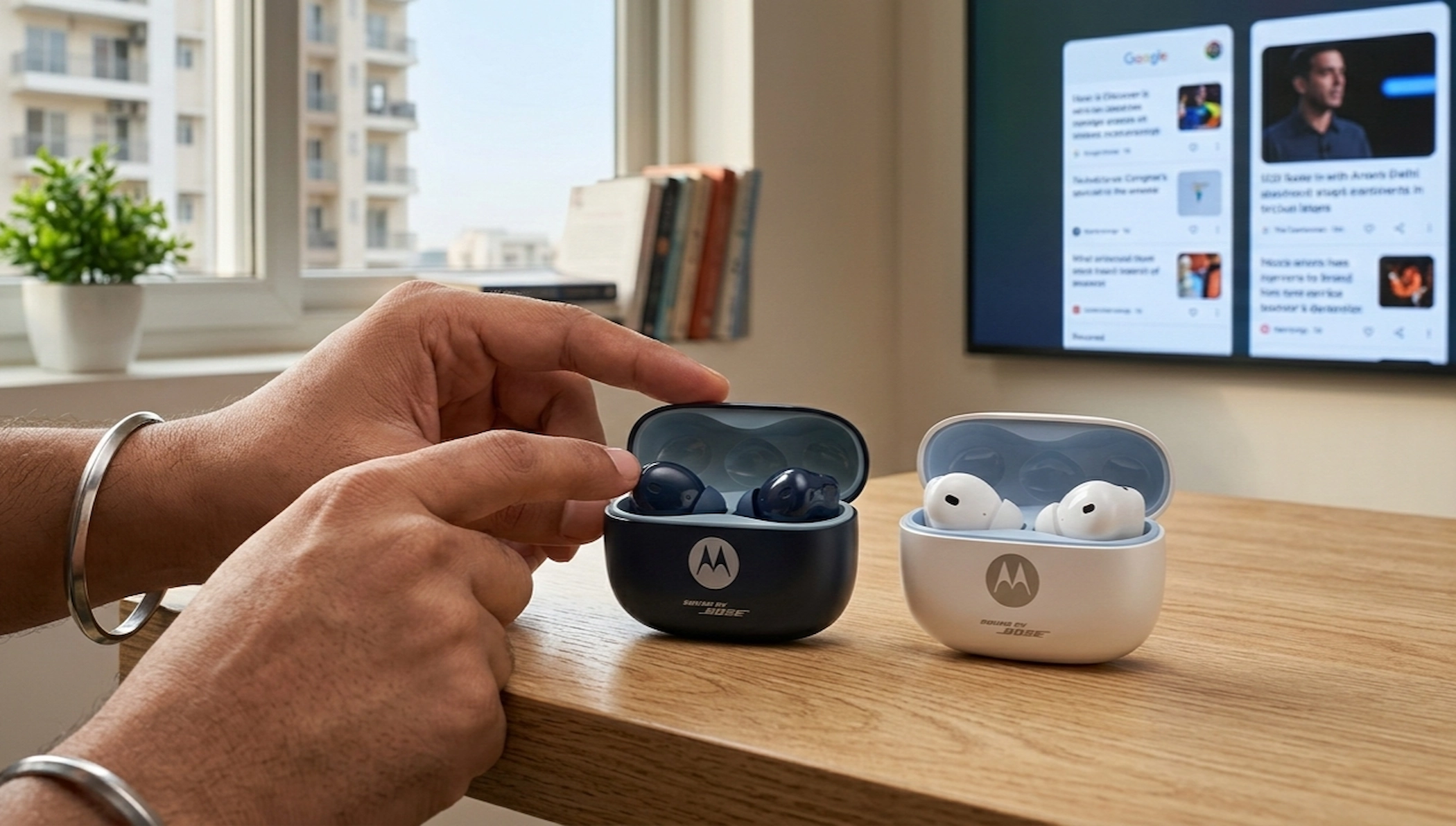 Moto Buds 2 Plus: MWC 2026 में 'Sound by Bose' के साथ लॉन्च, जानें 55dB ANC और कीमत 1 Moto Buds 2 Plus का डिज़ाइन और स्मार्ट फीचर्स, जो आपको बेहतरीन ऑडियो और कनेक्टिविटी प्रदान करते हैं।