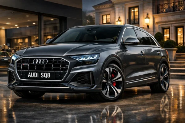 Audi SQ8 2026 की स्पोर्टी डिजाइन और प्रीमियम इंटीरियर्स का शानदार दृश्य