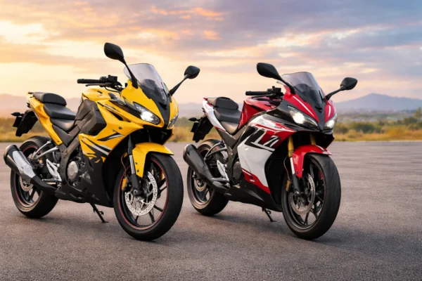 Bajaj Pulsar RS200 vs Keeway RR300 बाइक की तुलना इमेज, कीमत, रेंज और टॉप स्पीड की जानकारी के साथ।