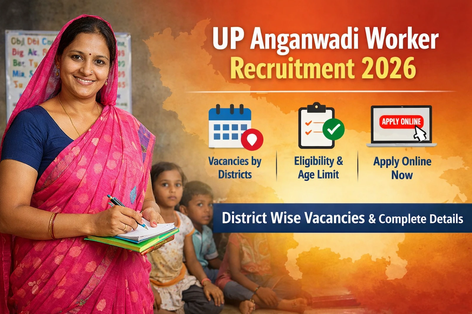 UP Anganwadi Worker Recruitment 2026 जिला वार ऑनलाइन आवेदन और रिक्तियों की पूरी जानकारी