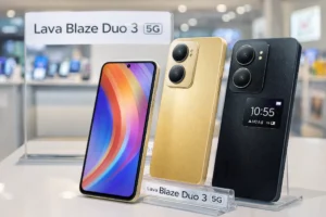 Lava Blaze Duo 3 5G का स्टाइलिश लुक, 6.67 इंच AMOLED डिस्प्ले, rear mini screen, 5000mAh बैटरी और 5G सपोर्ट