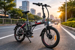 The Hero Foldable Electric Cycle 2026 का फोल्डेड डिजाइन, 250W मोटर, कॉम्पैक्ट बॉडी और शहरी यात्रा के लिए ई-साइकिल