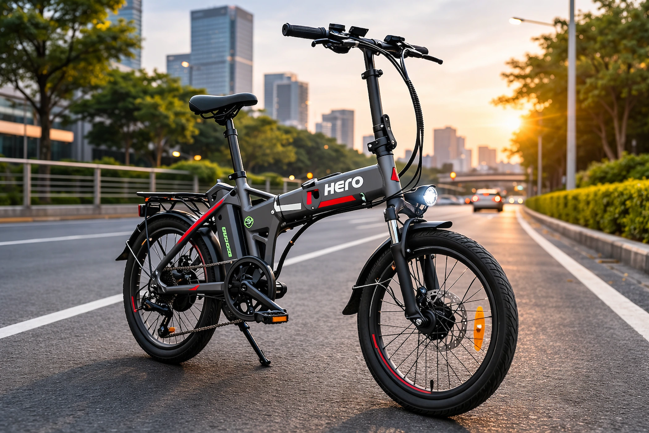 The Hero Foldable Electric Cycle 2026 का फोल्डेड डिजाइन, 250W मोटर, कॉम्पैक्ट बॉडी और शहरी यात्रा के लिए ई-साइकिल