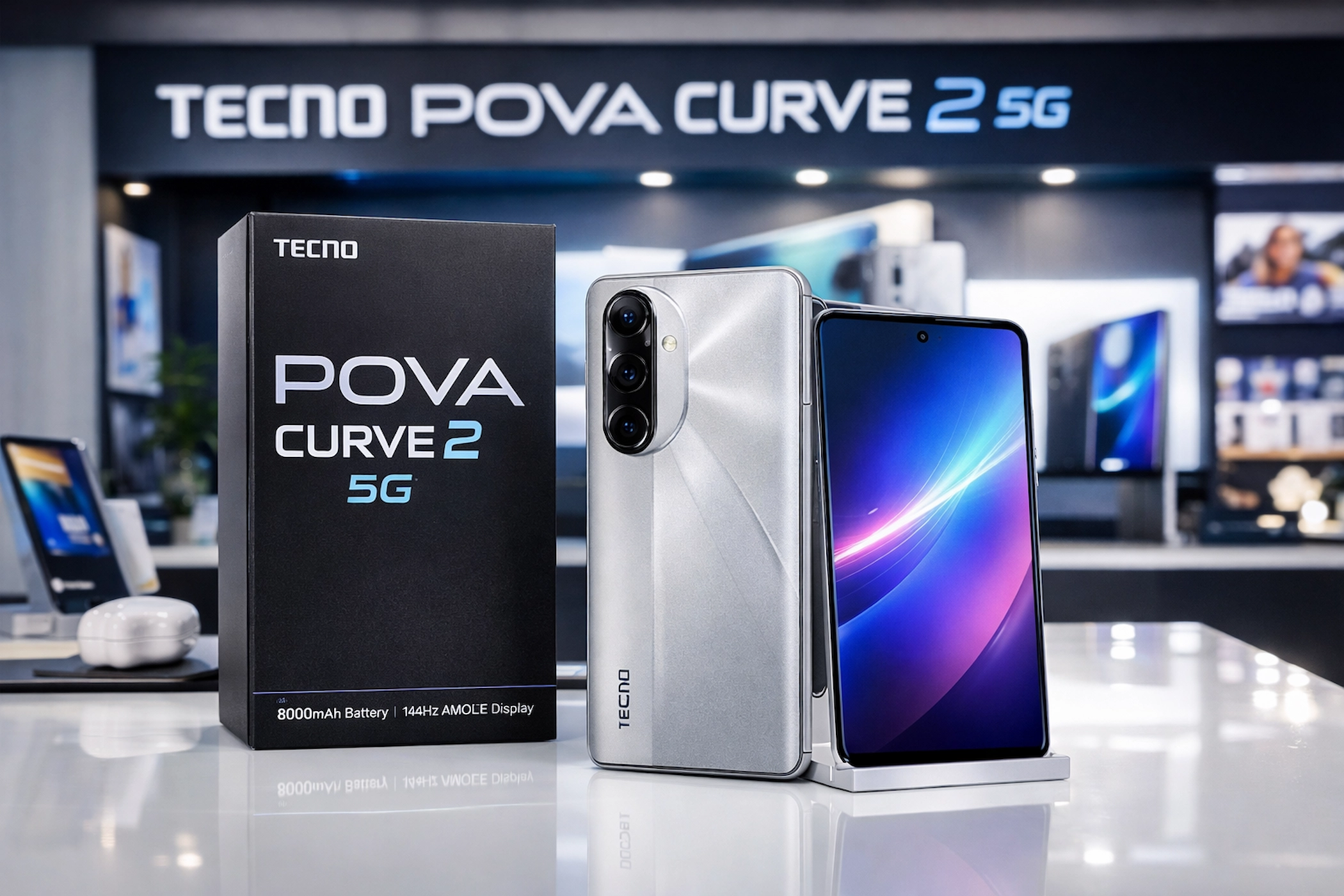 Tecno Pova Curve 2 5G बैटरी, फास्ट चार्जिंग और स्टाइलिश डुअल कैमरा