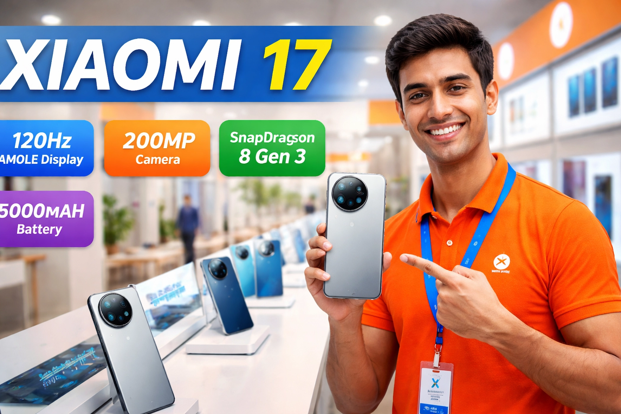 Xiaomi 17 (कैमरा क्लोज़-अप) का 50MP ट्रिपल कैमरा सेटअप दिखा रहा है उन्नत फोटो और वीडियो क्षमताएँ